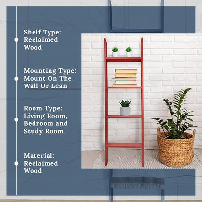 BARNWOODUSA Throw Blanket Ladder – Fully Assembled Reclaimed Wood – Rustic Decorative Ladder for Towels, Quilts, & More – Perfect Farmhouse Decor for Bathroom, Porch, or Living Room,4ft.