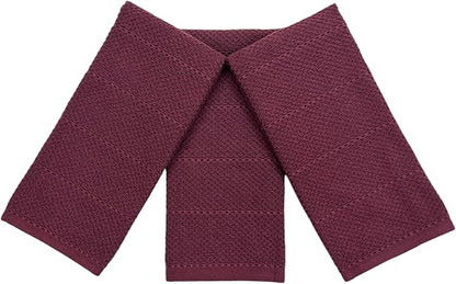 Purple Burgundy Wine Kitchen Hand Dish Towels: Oversized 28" x 18", 100% Cotton