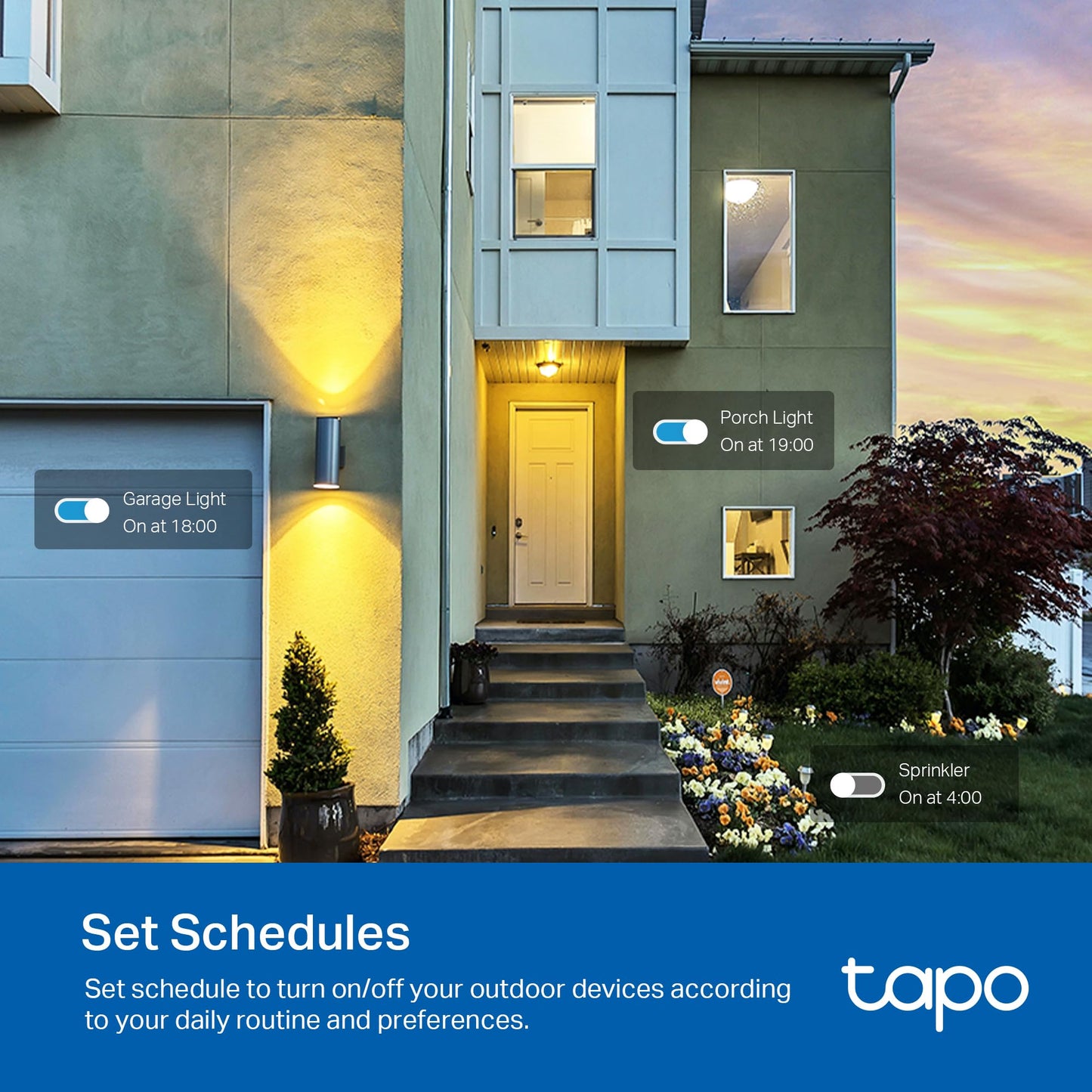 Tapo Outdoor Smart Dimmer Plug for Outdoor Lights, Matter, App Control, IP65 Weather Resistant, Works with Siri, Alexa, Google, ETL Certified, Energy Monitoring,150WLED/CFL, 2.4GHZ WiFi Only, P430M