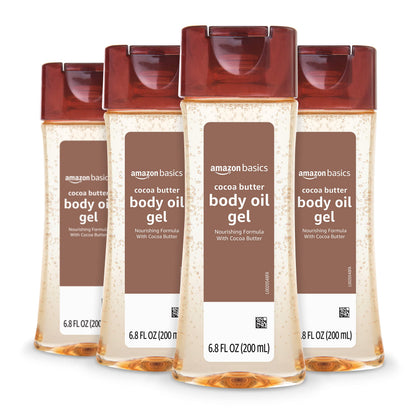 Amazon Basics Body Oil Gel with Cocoa Butter, Paraben Free, 6.8 Fl Oz (Pack of 1) (Previously Solimo)