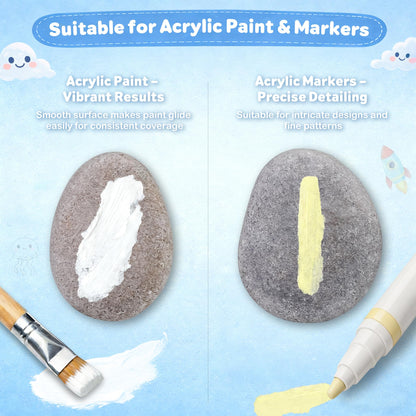 Rokraft 36 PCS Small 1.77-2.17" Smooth Natural River Rocks for Painting, Flat Painting Rocks & Craft Stones for School Art Activities, Kids Crafts & DIY Projects