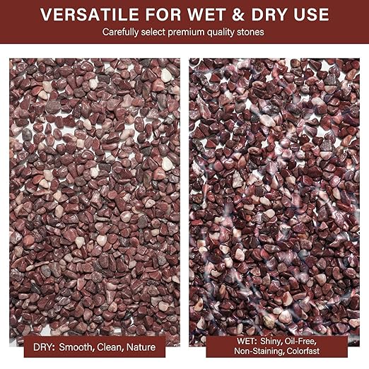 NUPICK 3 lbs Pebbles for Indoor Plants, 1/5 Inch Pea Gravel for Fish Tank, Polished Decorative Rocks for Succulent, Natural River Stones for Vases, Cactus, Landscaping, Bird Bath, Aquarium, Red