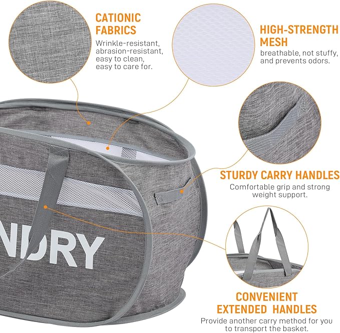 Collapsible Laundry Baskets, Foldable Clothes Hamper