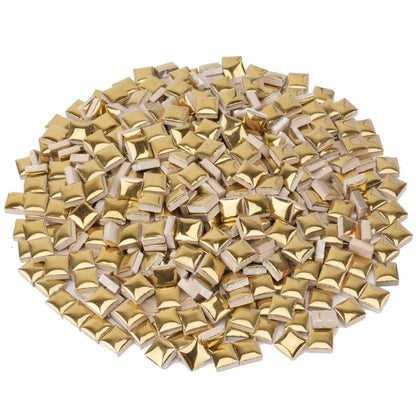 Samjobroad Gold Ceramic Mosaic Tiles for Crafts Bulk, 12mm Square Small Ceramic Tiles for Mosaic, 300g/200 Mosaic Pieces for Art Projects & Home Décor