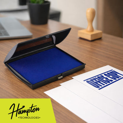 Infusion Large Stamp Ink Pad 5" x 7" – Navy Blue Ink Pad for Rubber Stamps, Even Coverage, Crisp Impressions, Long Lasting for Office, Business, Mailing & Craft Use