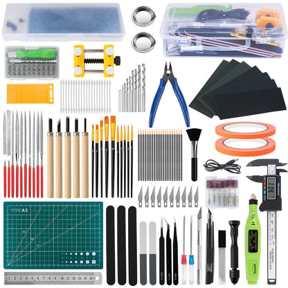Gundam Tool Kit, 192 Pcs Professional Model Tool Kit for Gundam, Modeling Tools for Models with Decals Sticker Operated Box, Model Building Tools Hobby Tools Craft Set for Repairing Fixing Painting