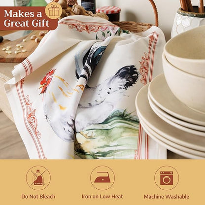 100% Cotton Kitchen Towel Campagne Maison d' Hermine Set of 2 Super Soft Highly
