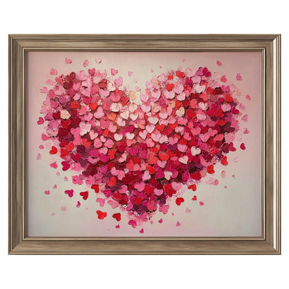 Heart Wall Art Print Unframed, Abstract Pink Heart Painting Poster for Romantic Home Decor, Valentine Gift for Her, Bedroom Living Room Office Artwork, Protected in Clear Sleeve (11X14 Inch-Unframed)