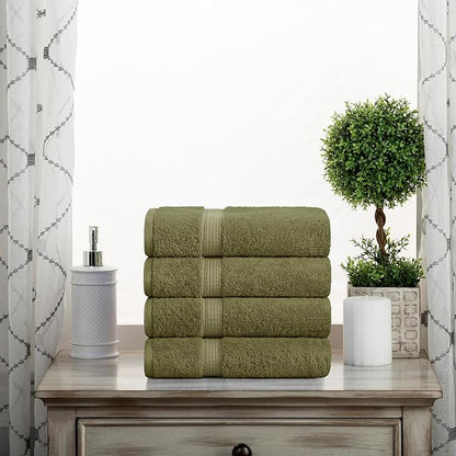 Superior Solid Egyptian Cotton Hand Towel Set, Forest Green
