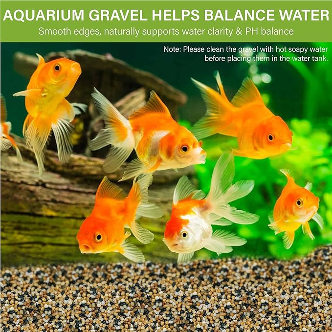 NUPICK 20 lb Aquarium Gravel, 1/4" Ph-Natural Pea Gravel for Fish Tank,Small River Rocks for Plants, Decorative Aquarium Pebbles for Vase Fillers, Landscaping, Succulent, Cactus, Terrarium, Bird Bath