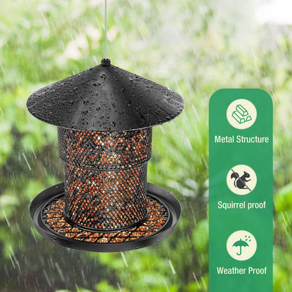 Bird Feeder for Outdoor Hanging, No Mess No Spill and Squirrel Proof Feeder