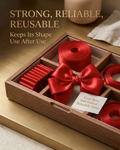 Red Taffeta-Edged Ribbon, 1-1/2” x 50 Yards Double Face Satin Ribbon with Structured Edge, Shape-Holding Ribbon for Bows DIY Crafts Home Decor Apparel & Sewing Gift Wrapping Bouquets