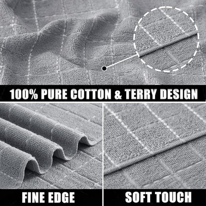 Mordimy 100% Cotton Terry Cloth Kitchen Towels, Super Soft and Absorbent Dish