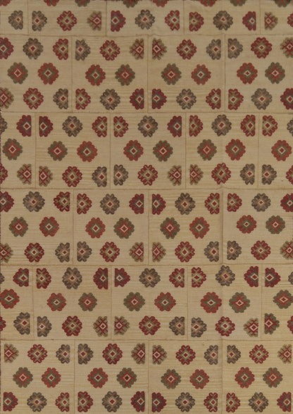 Rug Source Southwestern Style Collection 8x10 Kilim Area Rug, Flatweave/Hand-Woven Beige & Ivories Geometric/All-Over Rug, Oriental Wool Carpet for Bedroom, Living Room, and Dining Room
