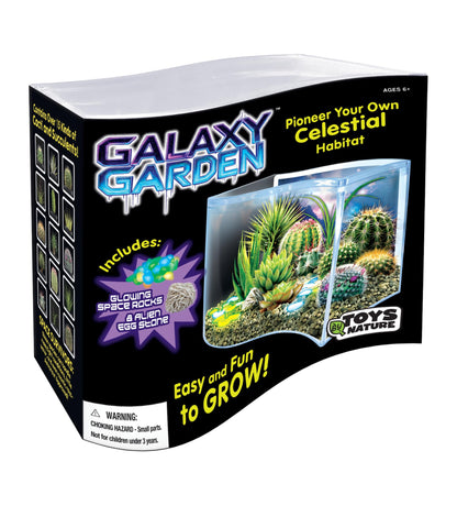 Toys By Nature Galaxy Garden, Wave Terrarium Kit with Live Cactus Plants, Succulents & Alien Egg Stone - Beginner-Friendly Terrariums and Live Indoor Plants Décor