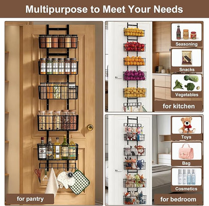Adjustable Over The Door Organizer, Metal Hanging Door Organizer