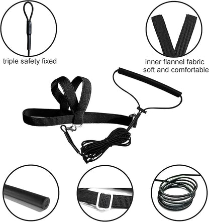 VANFAVORI Adjustable Bird Harness with 80 Inch Leash, Outdoor Flying Kit Training Rope for Bird Parrots Cockatiel S Size Weight 70-120 Grams,Black