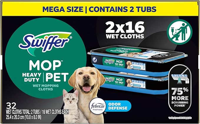 Swiffer Heavy Duty Mop Wet Multi-Surface Cloth Refills