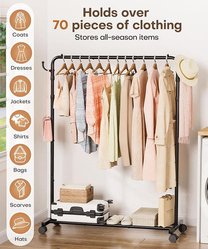 Homde Heavy Duty Clothes Rack: 120lb Standing Garment Storage