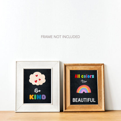 KDMAZH Kindness Diversity Posters - 6 Diversity Decorations for Elementary Classroom Decor, 8x10Inch, Unframed