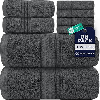 DAN RIVER 8 PC Luxury Bath Towels