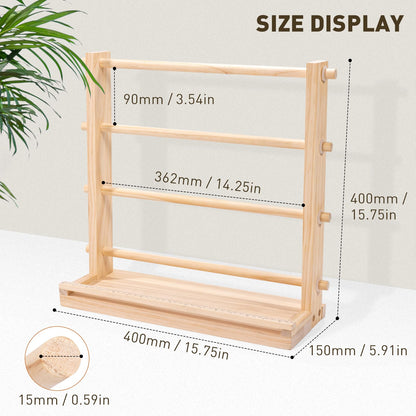 PUNLUXU Ribbon Storage Rack Spool Holder Organizer Sewing Craft Wreath Mesh Crochet Thread Tulle Roll Washi Tape Craft Florist Wrapping，15.7 in