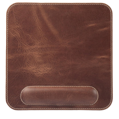Londo Top Grain Leather Mouse Pad with Wrist Rest – Ergonomic Support, Non-Slip Base, Smooth Surface