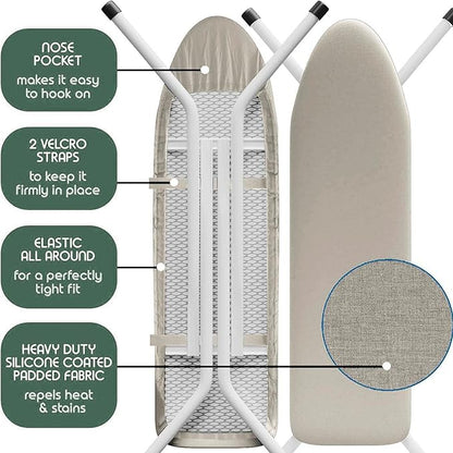 Hearth & Harbor Ironing Board Cover and Pad 15x54 Full Size, Thick Heavy Duty