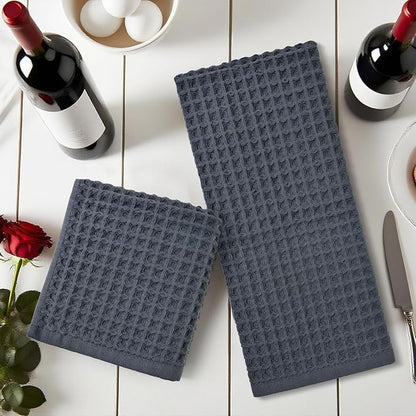 Jacquotha Waffle Hand Towels for Bathroom 2-Piece – Cotton Quick Dry Lint Free