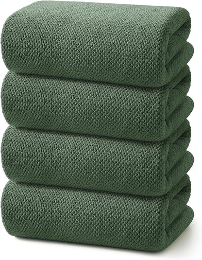 REDKISS 4 Pack Premium Bath Towels, Plush Coral Fleece Towels