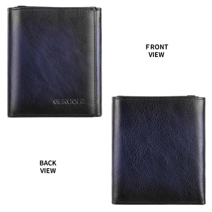 Trifold Wallets for Men Genuine Leather Large Capacity RFID Blocking, Includes Id Window and Credit Card Holder,Mens Wallets Leather