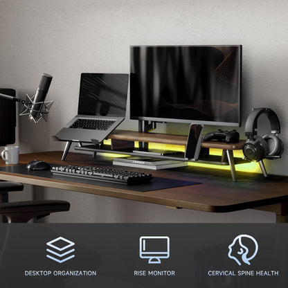Fenge Modular Monitor Stand Riser Desk Shelf, Water Resistant Dek Pad Mat