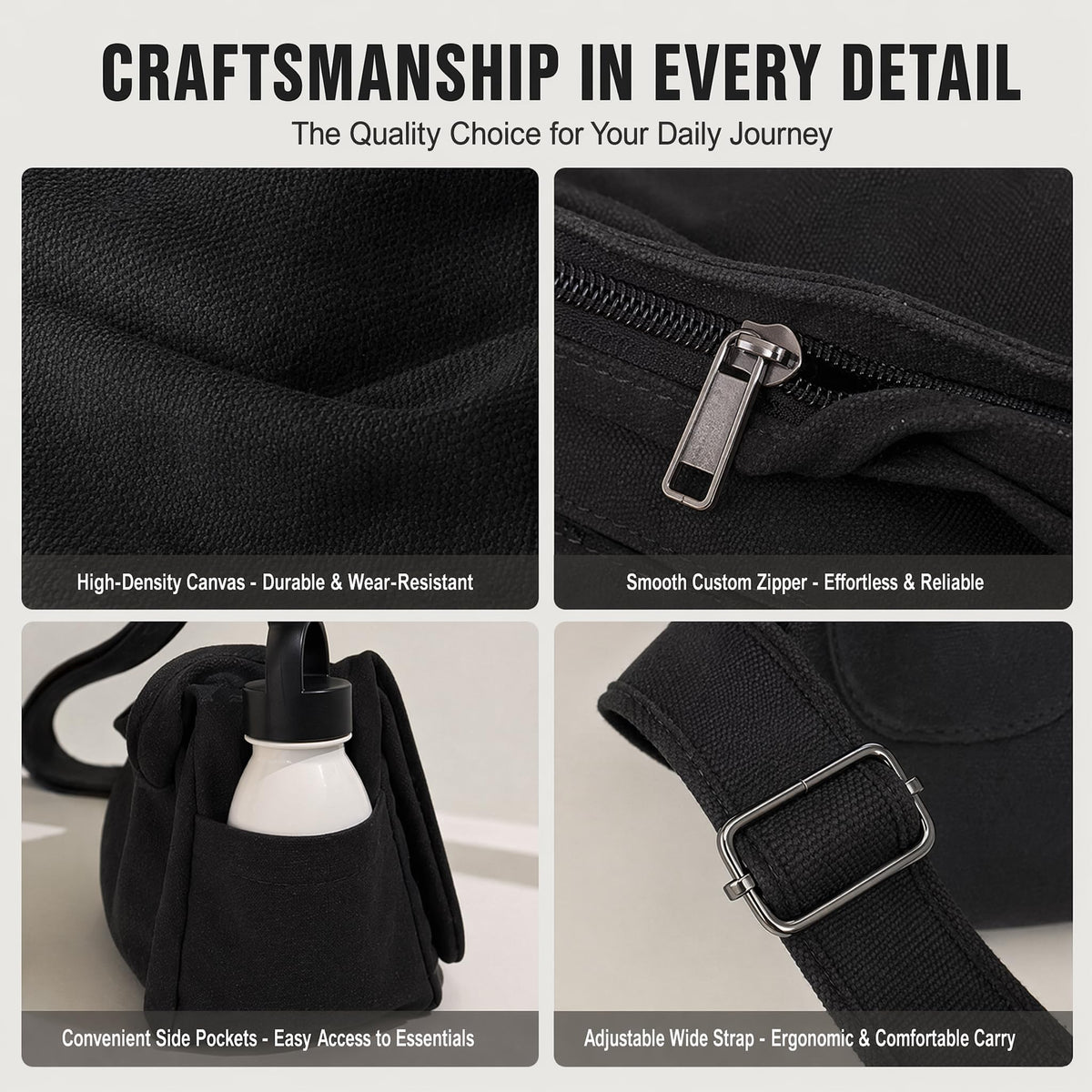 Messenger Bag Satchel Bags for Men Women Canvas Crossbody Shoulder Side Sling Bag