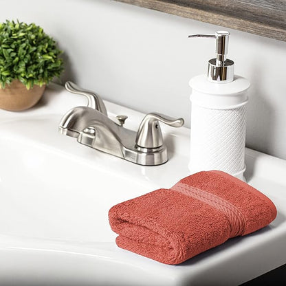 SUPERIOR Egyptian Cotton Solid Towel Set, Washcloths 13” x 13”, Hand Towels 20”