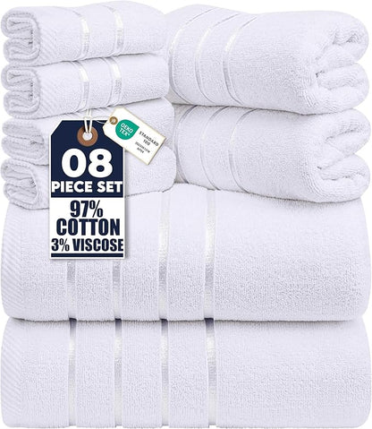 Utopia Towels 8 Piece Luxury Towel Set, 2 Bath, 2 Hand, and 4 Wash Cloths