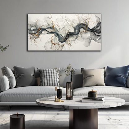 CPKATMT Abstract Wall Art for Living Room Black White and Gold Wall Decor for Office Modern Prints Wall Art for Bedroom Size 20 x 40 Inch