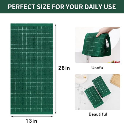 Homaxy 100% Cotton Terry Kitchen Towels, Checkered Designed, Soft and Super