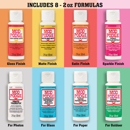 Mod Podge, Essential Decoupage Kit, Featuring 8 Formulas and 10 Tools, Perfect for DIY Arts and Crafts Projects