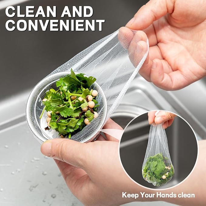 600 PCS Disposable Mesh Sink Strainer Bags Kitchen Sink Strainer Mesh Bags Anti