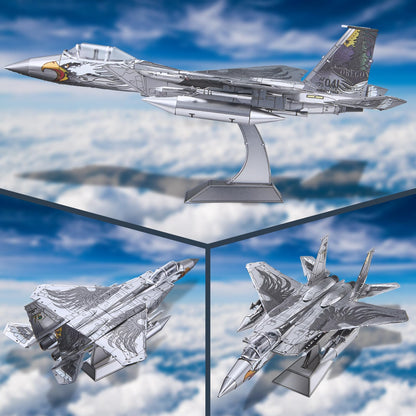 Piececool 3D Puzzles for Adults, American F-15 Fighter Metal Airplane Kit to Build, DIY Assembly Plane Model, Best Gifts for Military Enthusiasts, Desk Decor