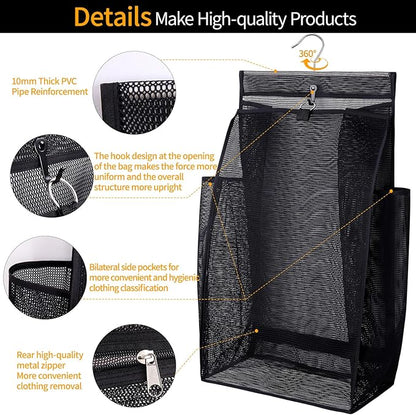 Hanging Collapsible Breathable Mesh Laundry Hamper, Fast Drying Portable Space