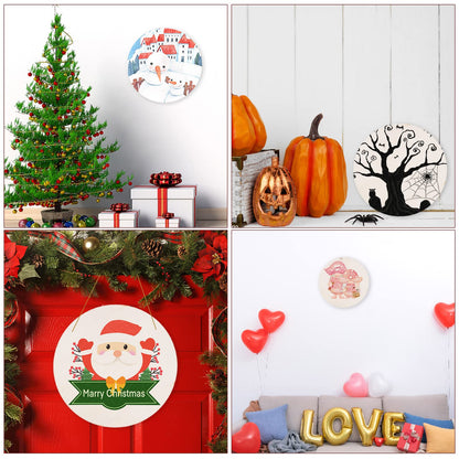 24 Pack 8 Inch Wooden Circles for Crafts 0.2" Thick Unfinished Round Wood Slices Natural Rounds Wooden Cutouts Blank Round Wood Discs for DIY Crafts Door Hanger Wedding Home Hanging Sign Decoration