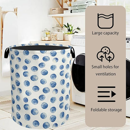 Blue Polka Dots Laundry Basket