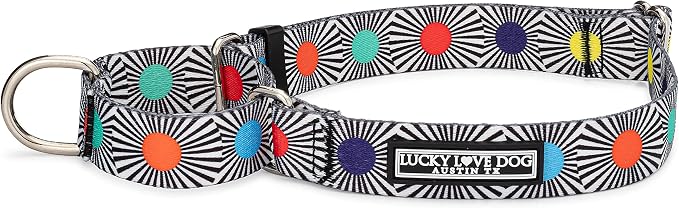 Lucky Love Dog, Adjustable Fun Style Martingale Collar for Dogs, Comfy & Bright Color, Premium No Slip Dog Collar - (Large, SOCO Mart)