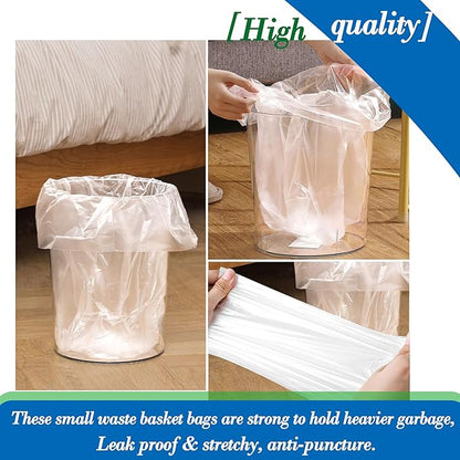 1.6 Gallon 120 pcsSmall Clear Trash Bags, Strong 1.3 Gallon1.5 Gallon 1.6