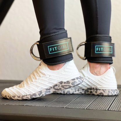 FITGIRL - Ankle Strap (Single) for Cable Machines and Resistance Bands, Work Out Cuff Attachment for Home & Gym, Glute Workouts - Kickbacks, Leg Extensions, Hip Abductors, Women Only (Mint, Single)