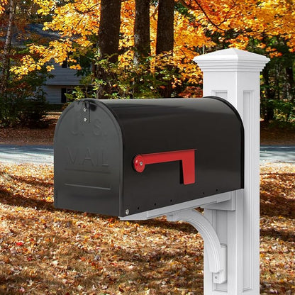 Large Mailboxes for Outside, RAINHOL Black Metal Mailbox, Galvanized Steel Post Mount Mail Box, T3 Large Capacity, 23 x 10.7 x 8.9 Inches