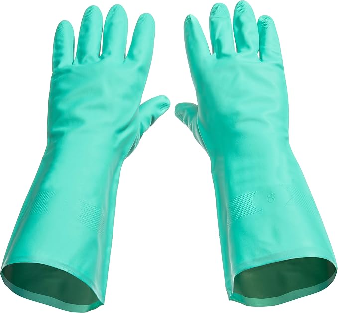 Tusko Products Best Nitrile Rubber Cleaning, Household, Dishwashing, Latex Free, Vinyl Free, Small (12 Pairs)
