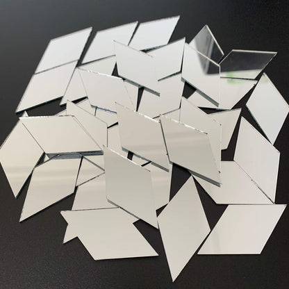 NUO RUI 60 Pcs 2" Diamond Shape Mirror Mosaic Tile for Craft Art Projects