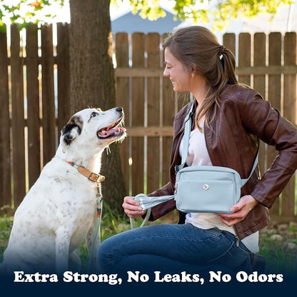 Puppington Certified Home Compostable Poop Bags - ASTM D6400 Compliant - Plant-Based Thick Bags - Pairs with Puppington 3-in-1 Bag & Fits all Standard Poop Bag Dispensers (Ice Blue, 90 Bags)